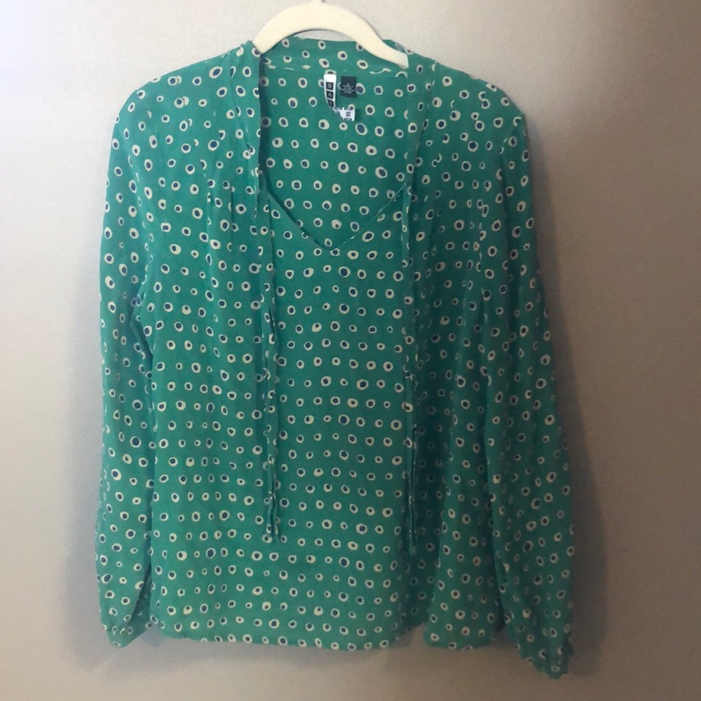 Green peasant top